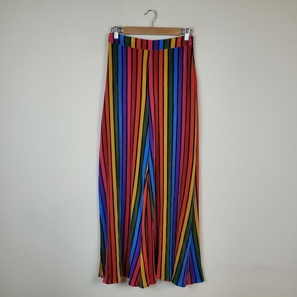 Show Me Your Mumu Pants Womens Small Campbell High Slit Rainbow Parade Colorful - Picture 2 of 9
